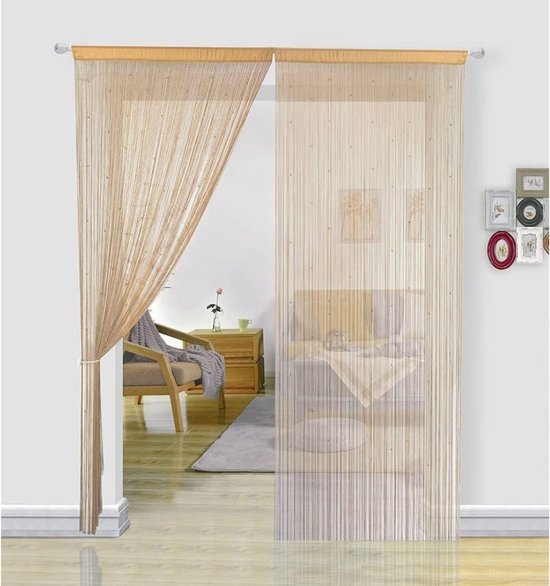 ApexArte® Deurgordijn Kralen - Macrame - 90x200cm - Beige