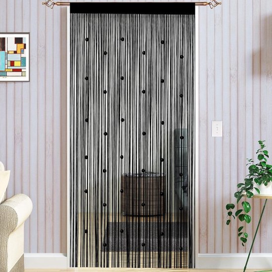 ApexArte® Deurgordijn Kralen - Macrame - 90x245cm - Zwart
