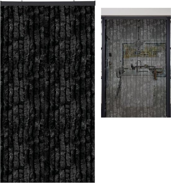 ApexArte® Vliegengordijn Kattenstaart - Deurgordijn - Hordeur - Zwart