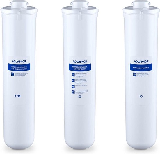 Aquaphor omgekeerde osmose waterfilter - vervangende filterset K2 + K5 + K7M van Aquaphor