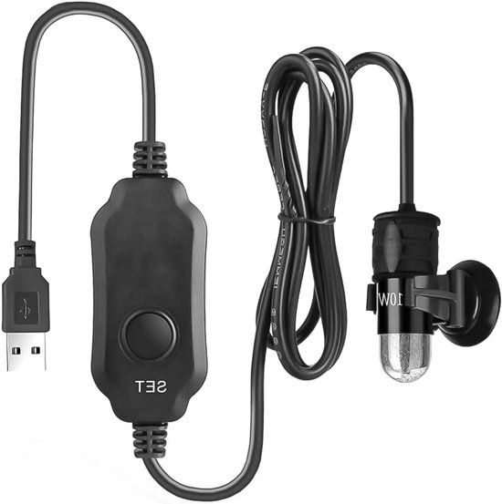 Aquarium verwarming met onderdompelbare pomp en externe temperatuurregelaar voor 2-3L tank, LED-display, 10W verwarmingsvermogen