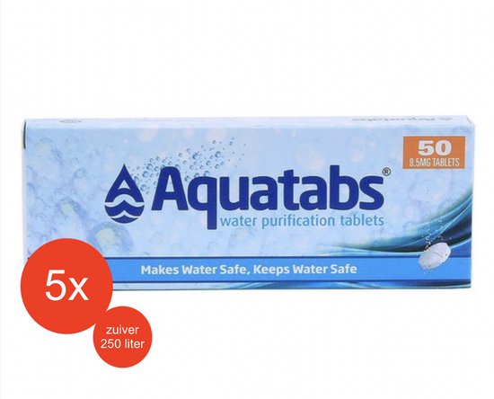 Aquatabs - Waterzuiveringstabletten - 5X50 stuks - 250 liter van Merkloos
