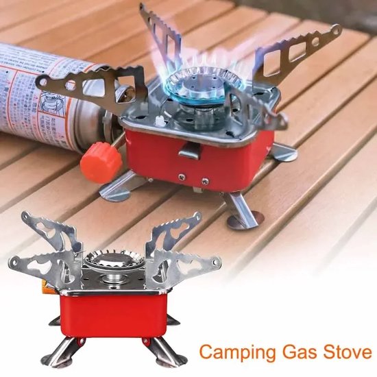 Arasta Outdoor Mini Vierkante Kookplaat Draagbare Opvouwbare Gaskookplaat Kaart Camping Kookgerei Ultralicht Reizen - Rood van Arasta