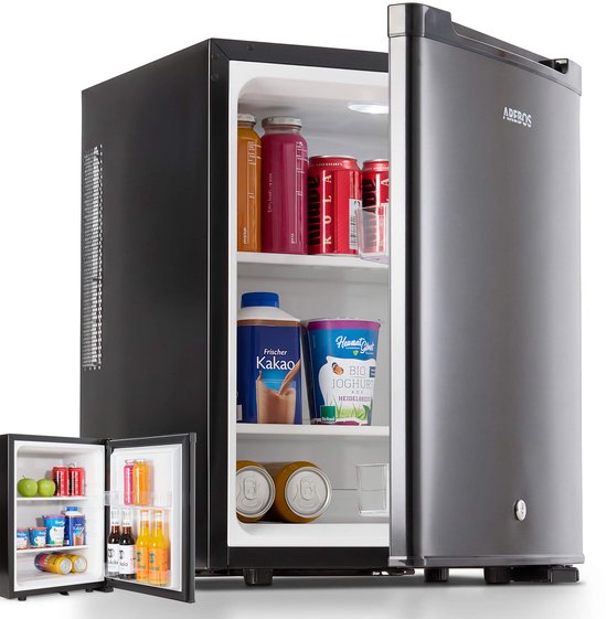 AREBOS 40L Mini koelkast stil compact minibar met slot LED zwart kantoor home van AREBOS