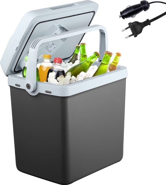 AREBOS Koelbox - Koelbox Elektrisch 12V 230 Volt - Koelbox Auto - 25L - Antraciet van Merkloos