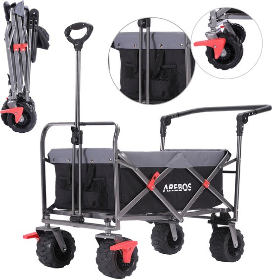 AREBOS opvouwbare steekwagen met telescopische stang draagvermogen 100 kg van AREBOS
