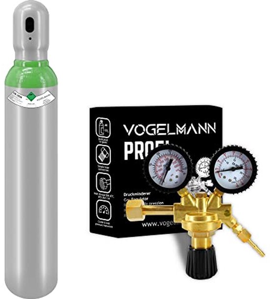 Argon/CO2 Fles 8L met Profi Regelaar voor Lassen