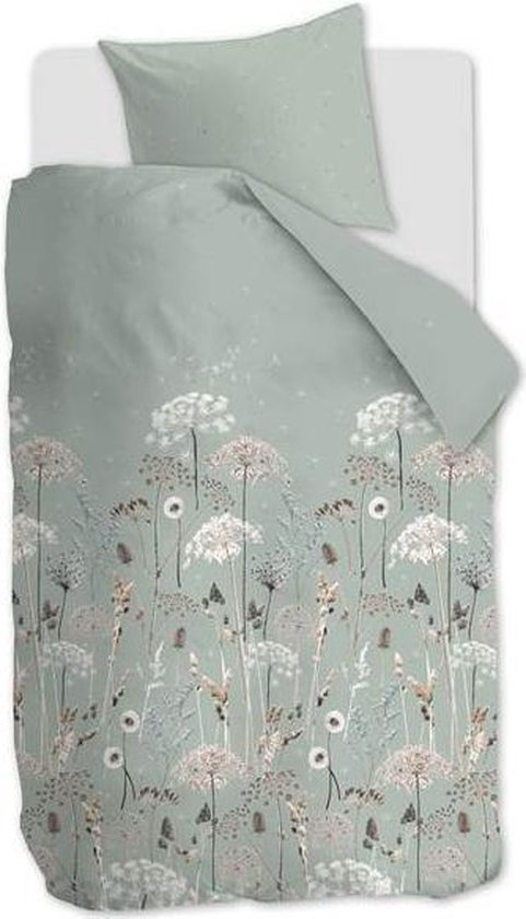 Ariadne at Home Flowers - Dekbedovertrek - Eenpersoons - 140x200/220 cm - Flanel - Green van Merkloos