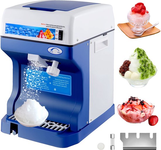 Ariqo Ijsmachine - Schaafijsmachine - Schaafijs Machine - Slush Puppy - DIY ijshoorntjes - 29 x 39 x 423 cm - Blauw van Ariqo