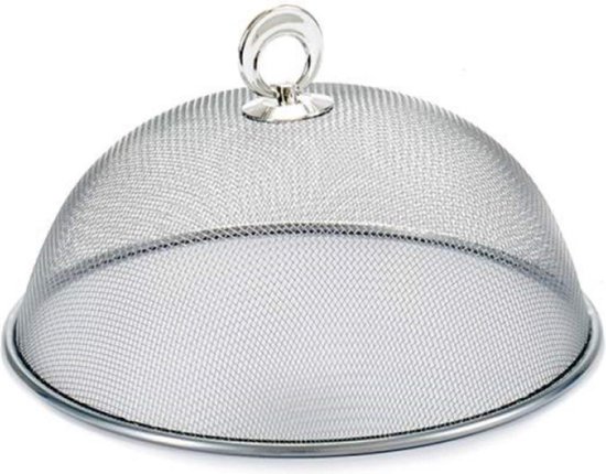 Arte Regal Voedselkap - rond - 25 cm - zilver - metaal - vliegenkap - foodcover - tegen insecten