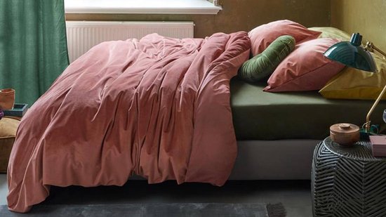 At Home by Beddinghouse Tender dekbedovertrek - Eenpersoons - 140x200/220 cm - Donker roze van Merkloos