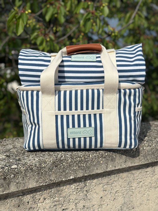 Attent Commerce Koeltas Picknicktas – geïsoleerde koeltas voor camping, strand & outdoor – waterafstotend, met schouderriem van Merkloos