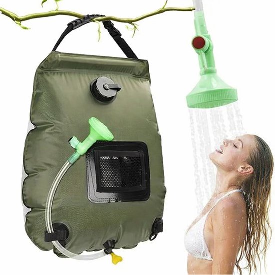 AUM® Solar Douchezak 20L - Camping Douche Buiten met Thermometer - Outdoor Survival, Tuindouche, Noodpakket van Merkloos