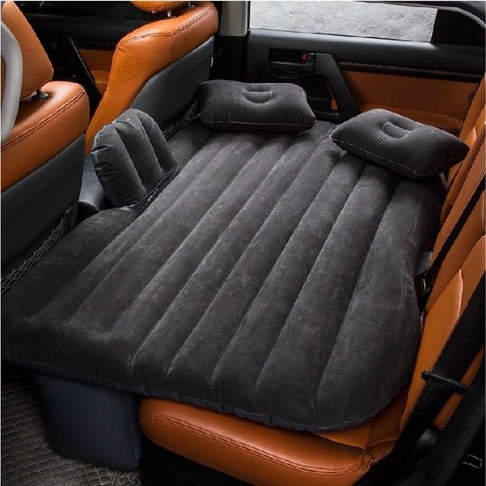 Aurixi® Auto Matras - Auto Luchtbed - Opblaasbed Auto - Donkergrijs - 81cm x 47cm x 5cm - met Pomp van Merkloos