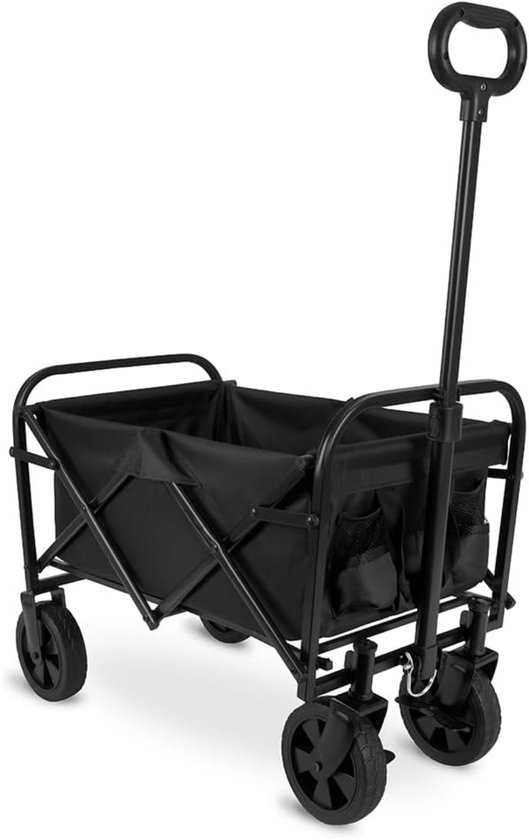 Aurixi® Bolderkar Opvouwbaar Luchtbanden - Bolderkar Opvouwbaar - Bolderkar Kinderenvervoer - Zwart - 95cm x 41cm x 60cm van Merkloos