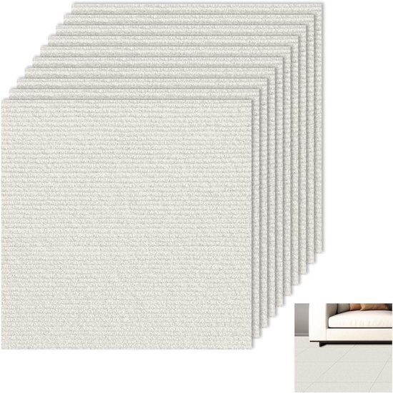 Aurixi® Tapijttegels - Tapijttegels 50x50 cm - Tapijttegels Zelfklevend - Beige - 40cm x 40cm x 1cm;1.5 kg