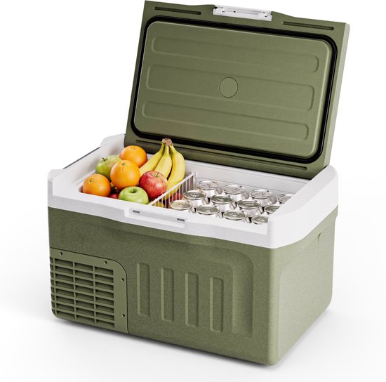 Auronic Compressor Koelbox Elektrisch 12V en 240 volt - Camping Koelkast - 21L - Frigobox - Groen van Merkloos