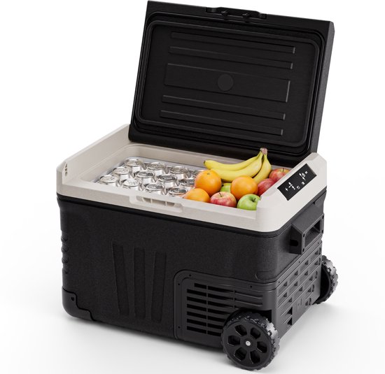 Auronic Compressor Koelbox Elektrisch 12V en 240 volt - Camping Koelkast - 35L - Met Wielen en Hendel - Frigobox - Zwart van Merkloos