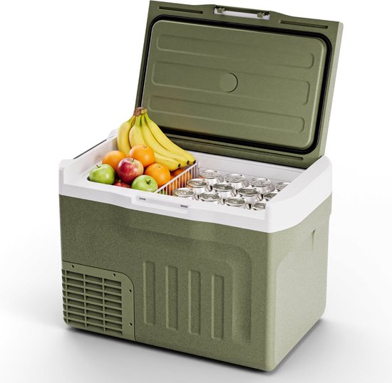 Auronic Elektrische Koelbox - Compressor - 30L - 12V en 240 volt - Camping Koelkast - Frigobox Auto - Groen van Auronic