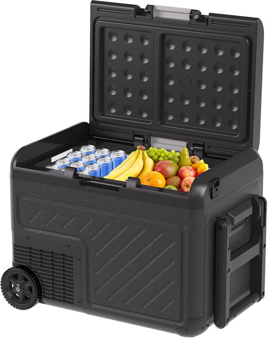 Auronic Elektrische Koelbox - Compressor - Met Wielen - 12V 230 Volt - Auto - 40L - Zwart/Grijs van Auronic