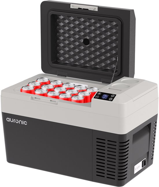 Auronic Elektrische Koelbox - Frigobox - Compressor - 12V 230 Volt - Auto - 25L - Zwart/Grijs van Auronic