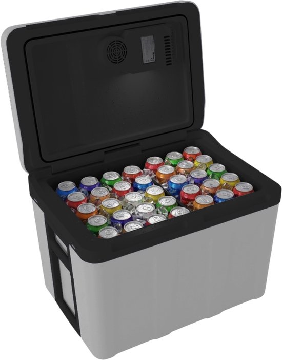 Auronic Koelbox Elektrisch 12V en 230 volt - Auto - Camping Koelkast - Koelen en Verwarmen - 40L - Frigobox - Lichtgrijs van Merkloos