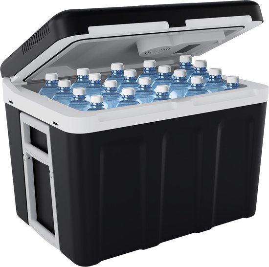 Auronic Koelbox Elektrisch 12V en 230 volt - Auto - Camping Koelkast - Koelen en Verwarmen - 40L - Frigobox - Zwart van Merkloos