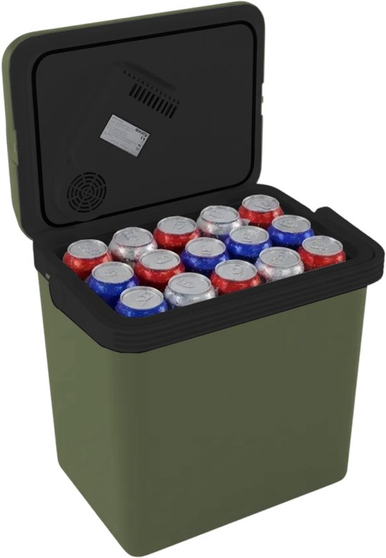 Auronic Koelbox Elektrisch 12V en 230 volt - Camping Koelkast - Auto - Koelen en Verwarmen - 25L - Frigobox - Groen van Merkloos