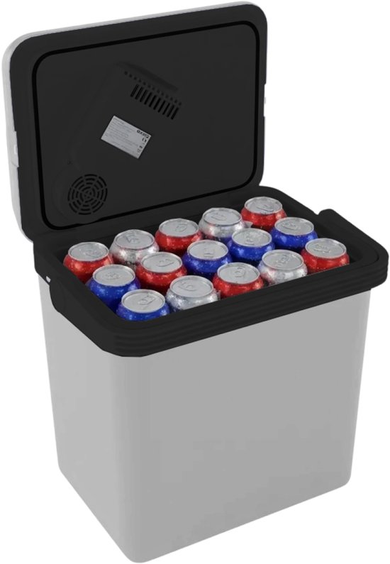 Auronic Koelbox Elektrisch 12V en 230 volt - Camping Koelkast - Auto - Koelen en Verwarmen - 25L - Frigobox - Lichtgrijs van Merkloos