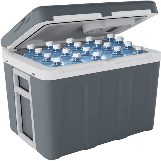 Auronic Koelbox Elektrisch 12V en 230 volt - Coolbox - Auto - Camping Koelkast - Koelen en Verwarmen - 40L - Frigobox - Grijs van Merkloos
