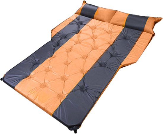 Auto Achterbank Matras - Luchtbed Auto - Kamperen en Reizen - Automatische Opblaasfunctie - 180x132x5 cm - Oranje