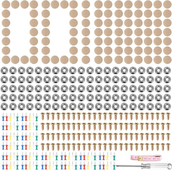 Auto Hemelbekleding Reparatieset - Hemel Reparatieset - Interieur Herstel - Duurzaam Net en Metaal - 100 Stuks - Beige van Merkloos