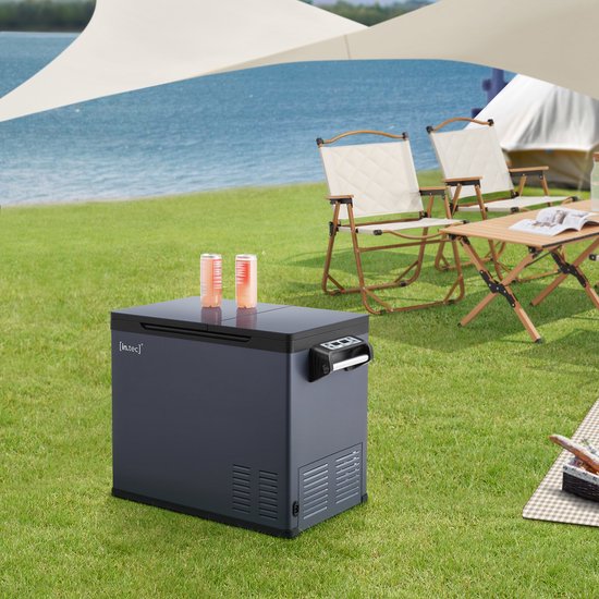 Auto koelbox Alberona elektrisch blauwgrijs 70x39x51,5 cm 55 L in.tec van Merkloos