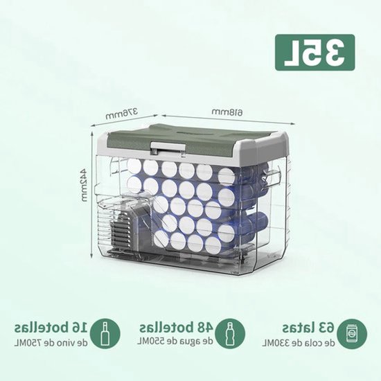 Auto Koelbox - Koelbox - Compressor Koelkast - Camping Koelkast - met Vriesfunctie - Draagbare - 12V/24V - 35L - Dual Zone - -20°C tot +10°C - 45 dB - voor Binnen - en Buitenevenementen