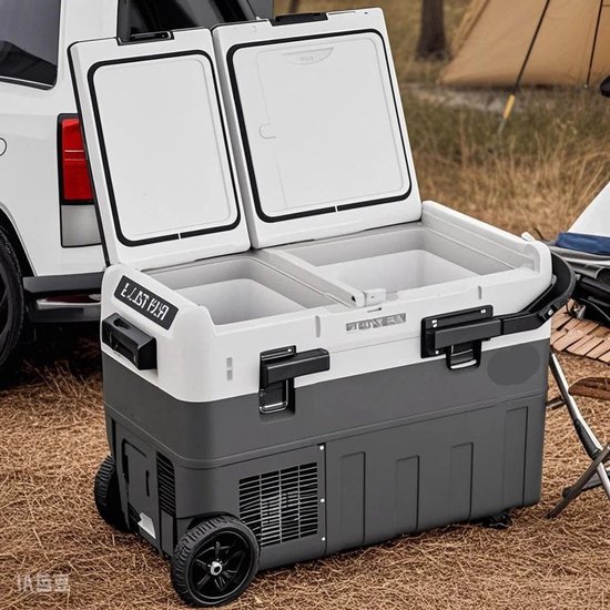 Auto Koelkast - Auto Koelbox Compressor - Camping Koelkast - met Wielen - 12V/24V - 40L - Draagbare - Koelen en Vriezen - -20°C tot +20°C - Energiezuinig - Voor Auto - Camper - en Camping van Merkloos