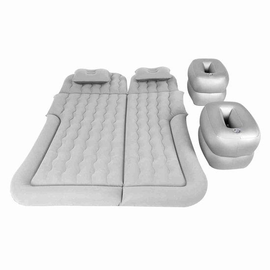 Auto luchtbed - Luchtmataras 2 persoons - Dikke Opblaasbaar Bed - Vakantie - Kamperen - 174x126 cm - Luchtmatras - Grijs van Merkloos