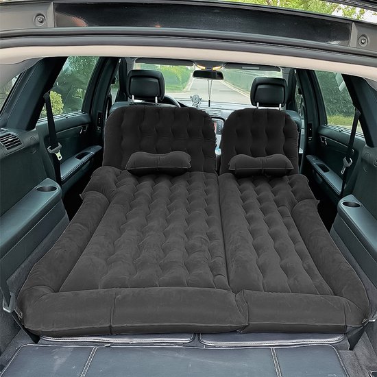 Auto Luchtbed - Multifunctioneel - Achterbank - 2 Persoons - Opblaasbaar Bed - Luchtmatras - Reizen - Vakantie - Kamperen - Bed - Matras - Inclusief Elektrische Pomp - Zwart van Merkloos
