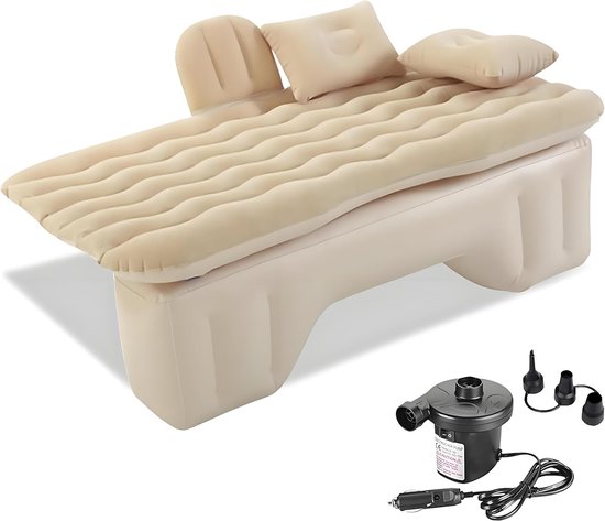 Auto Luchtbed - Opblaasbaar Bed - Reizen Kamperen - Perfecte Pasvorm Achterbank - 1.8 Kilogram - Beige