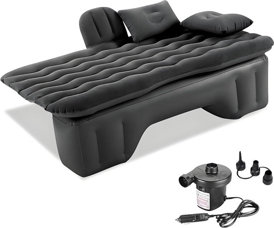 Auto Luchtbed - Opblaasbaar Bed Slaapkussen - Reizen en Kamperen - Perfecte Pasvorm Achterbank - 1.8 kg - Zwart