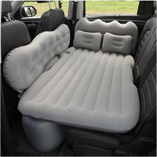 Auto Luchtbed - Opblaasbaar Matras - Kamperen en Reizen - Perfecte Pasvorm Sedan - 100 g - Grijs