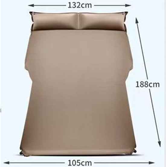 Auto Luchtbed - Opblaasbare Matras Kamperen - Reizen Comfortabel - Snelle Installatie - Universeel - Grijs