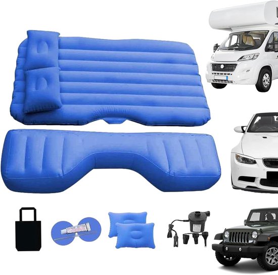 Auto Luchtbed - Reisbed Voertuig - Comfortabel Slapen - Snelle Opblaastijd - 135x80 cm - Blauw