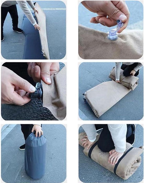 Auto Luchtbed - Reiskussen Campingmatras - Comfortabel Reizen - Specifiek voor Volvo - 1 kg - Grijs