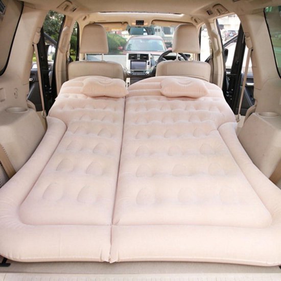 Auto Luchtbed - Slaapmatras Kampeer - Comfortabel Reizen - Inclusief Pomp - Normaal - Beige