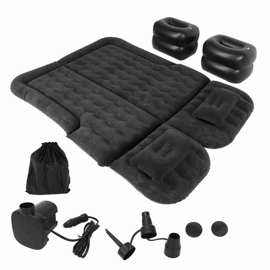 Auto Luchtbed Voertuig Opblaasbaar Verdikt Reisbed Slaapmat Camping Accessoire Zwart van Merkloos
