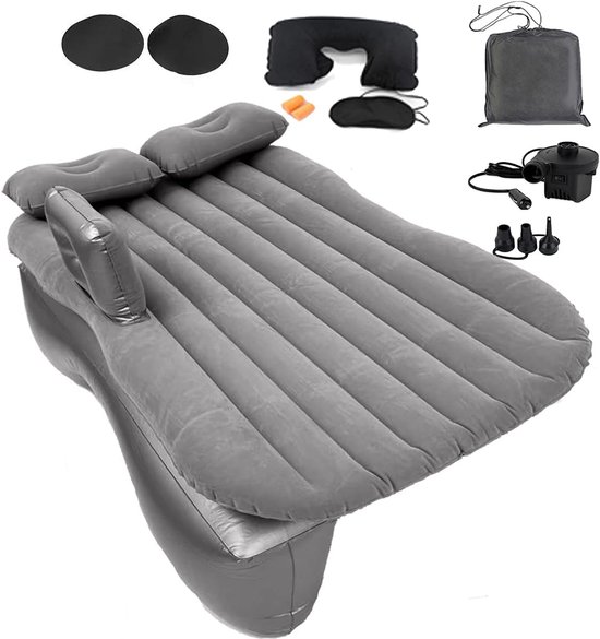 Auto Luchtmatras - Opblaasbaar Auto Matras Achterbank - Auto Bed met Pomp en Kussens - Camping en Reizen - 140 x 89 cm
