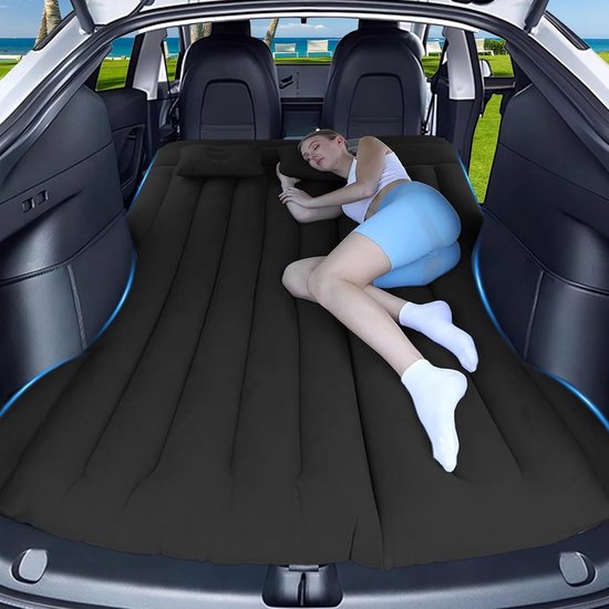 Auto Luchtmatras - Opblaasbaar Matras - Kamperen en Reizen - 4 Onafhankelijke Luchtkamers - 195 x 130 cm - Zwart