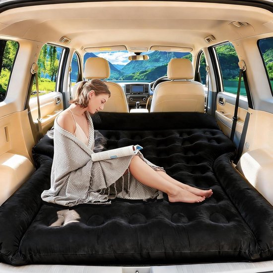 Auto Luchtmatras - Opblaasbaar matras - Reizen en Kamperen - 20 cm Dik Verdikt - 185x140 cm - Zwart