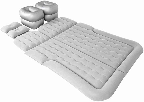 Auto Luchtmatras - Opblaasbaar Reisbed - Kamperen Buiten - Inclusief Elektrische Pomp - 174 x 126 cm - Grijs