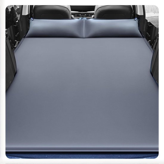 Auto Matras - Luchtbed Auto - Comfortabel Reizen - Zelfopblaasbaar Ontwerp - 15 cm dik - Grijs